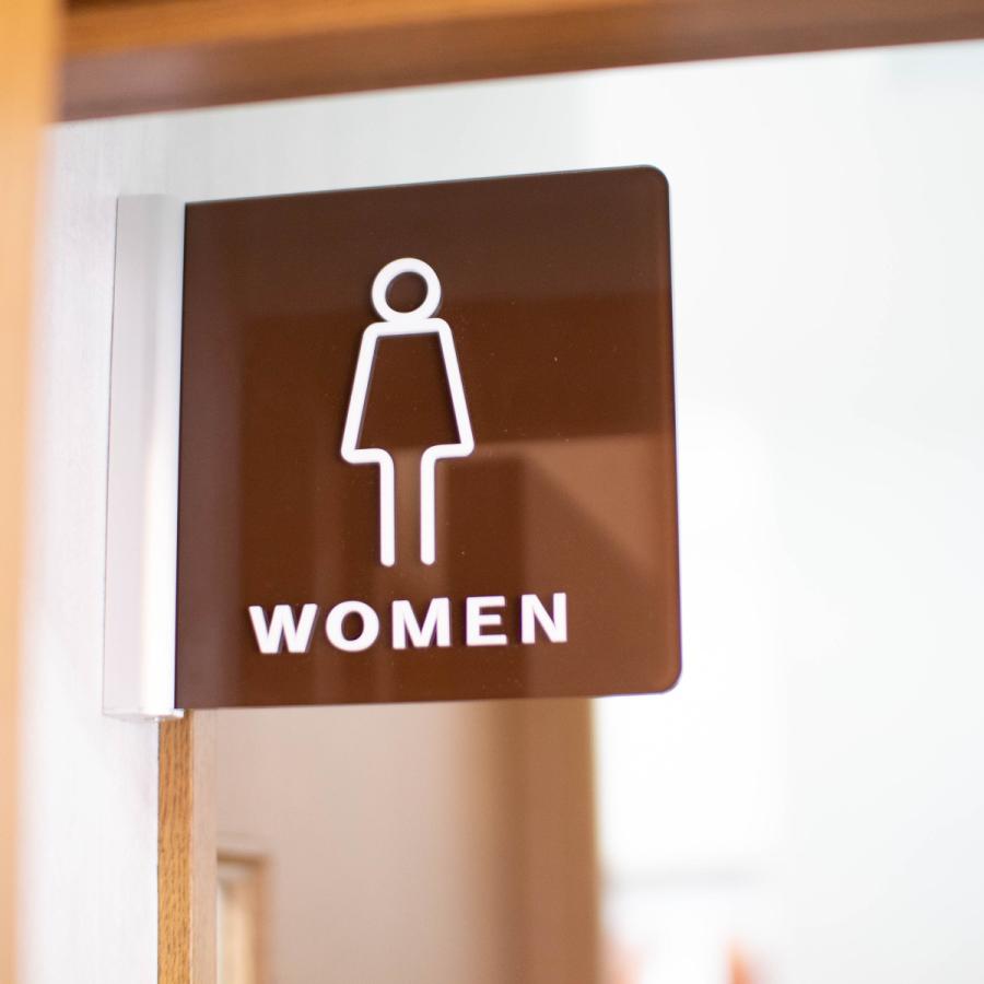 トイレ突出サイン 女性トイレ ピクト アクリル 選べるサイズ 室名 プレート 美容室 飲食店 |  | 01