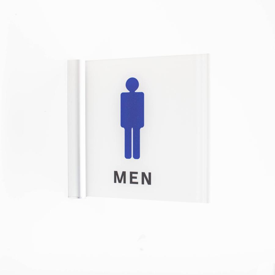 トイレ突出サイン トイレ ピクト MEN 男性 アクリル 選べるサイズ 室名 プレート 美容室 飲食店 不動産 オフィス | 
