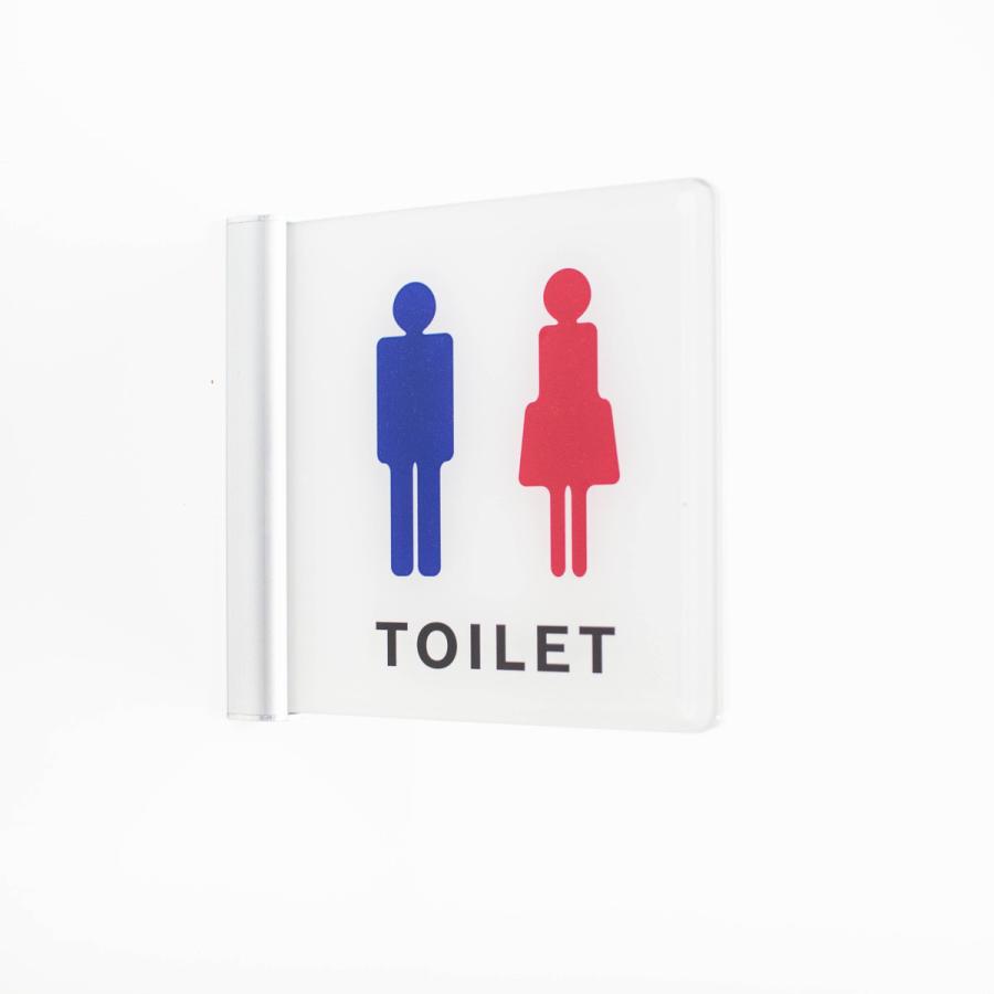 トイレ突出サイン トイレ ピクト TOILET アクリル 選べるサイズ 室名 プレート 美容室 飲食店 不動産 オフィス | 