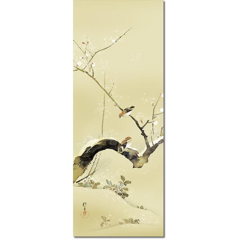 掛け軸 掛軸 酒井 抱一（さかいほういつ）・ 梅、雀（うめ、すずめ