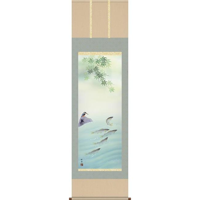 真作】渡辺南岳/芦鷺烏瓜に烏図/花鳥図/双福/掛軸/名家伝来/AC-237 真