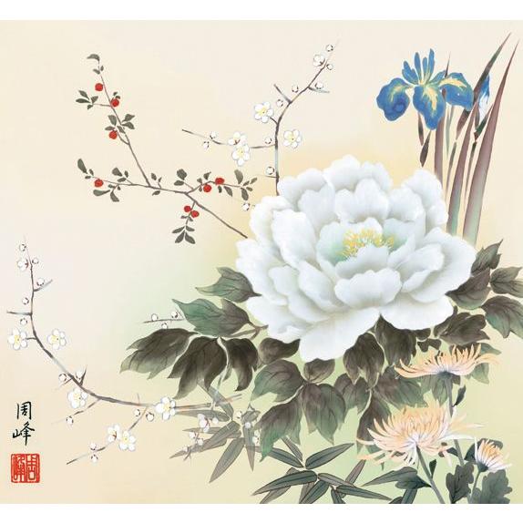 掛け軸 掛軸　高畠周峰・四季花　尺五　花鳥画　床の間　化粧箱収納｜art1｜02