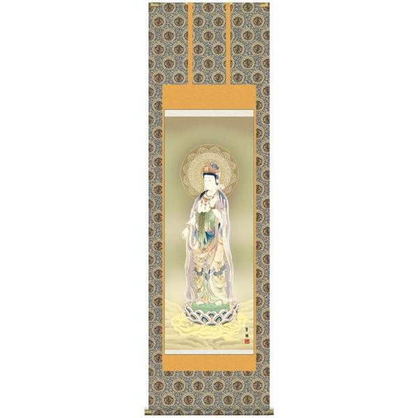 掛け軸 掛軸　仏画　鈴木翠朋・雲上観音