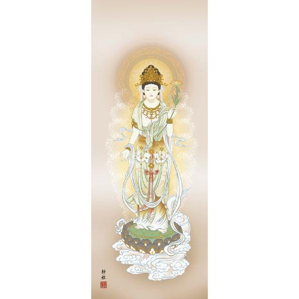 掛け軸 掛軸 仏画 阿部静雅・聖観音 : 絵画生活 - 通販 - Yahoo