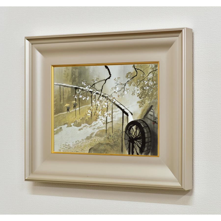 P10号. 油彩画 （吉備路風景)、コクタン調額縁入り、No.45 P10号油彩画