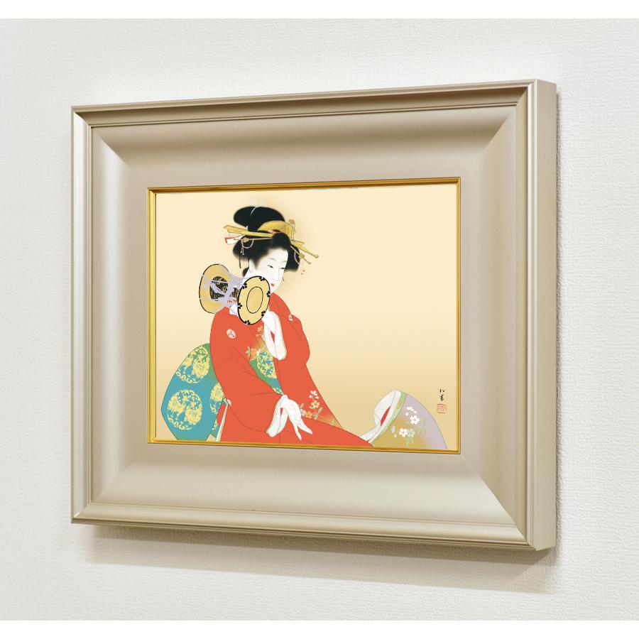 絵画 上村松園 （うえむらしょうえん）・鼓の音 （つづみのね） 日本画 名画 インテリア