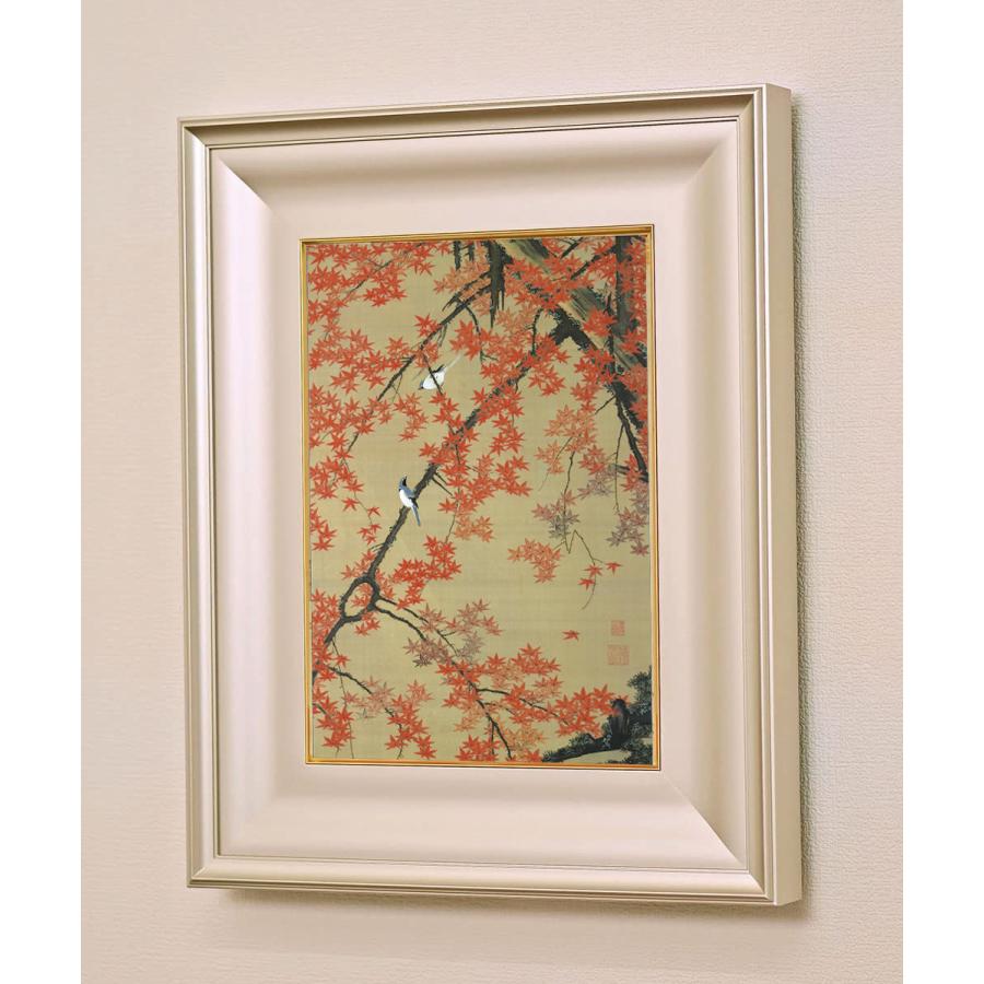 岡本肇「夢はでっかく欲はちっちゃく」直筆 書と絵画 額39×36絵27×24cm