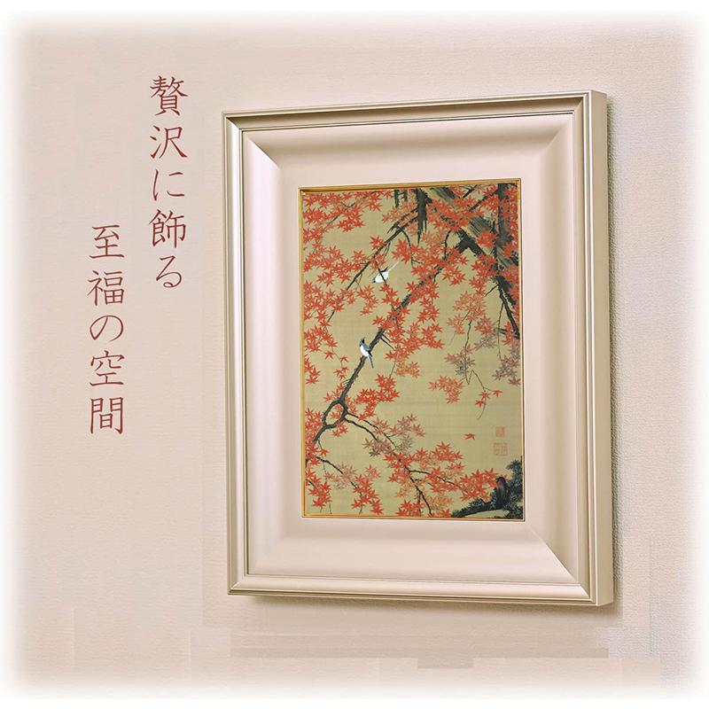 伊藤若冲 尺三掛軸 紅葉小禽図 掛け軸 掛軸 紅葉小禽図(こう