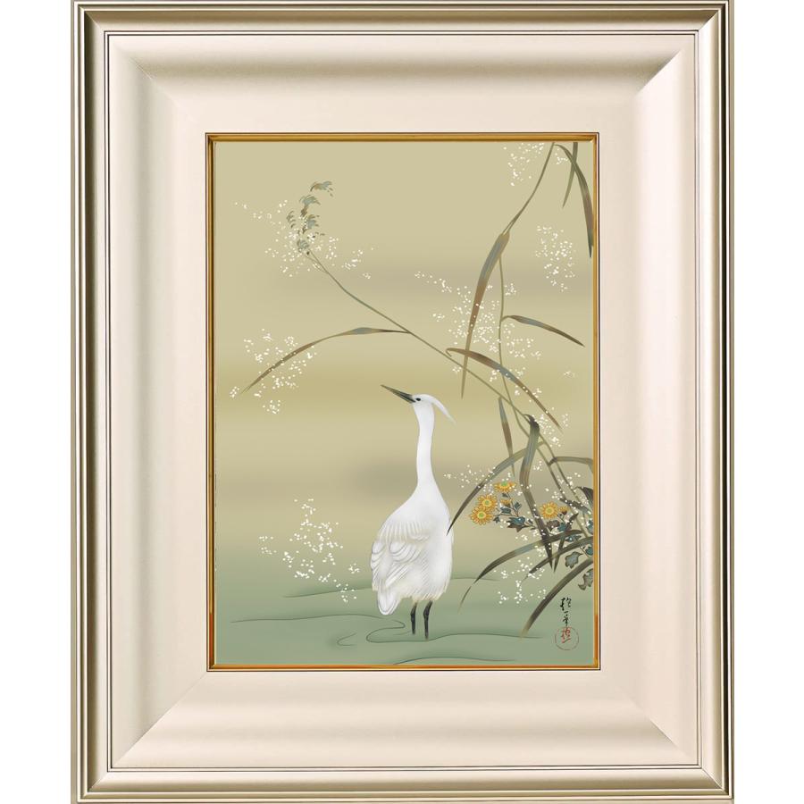 絵画 酒井 抱一（さかいほういつ）・ 芦に白鷺図（あしに