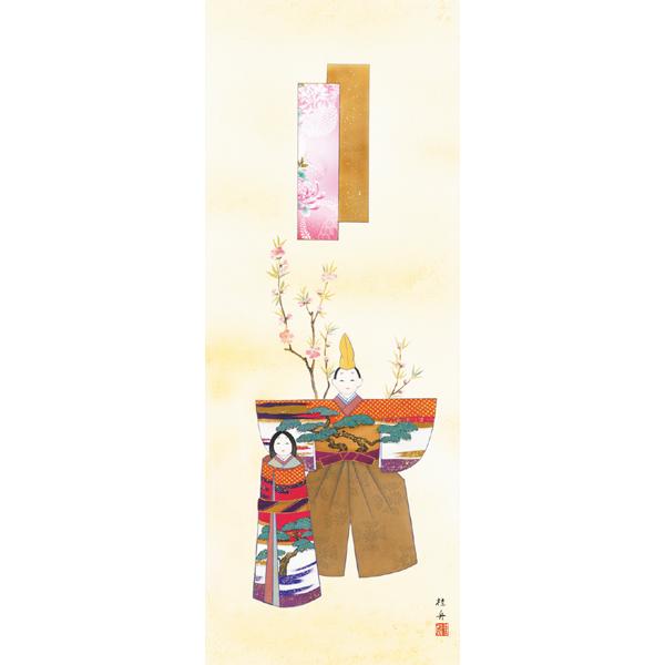 長江桂舟・立雛（掛軸） 【かきつばた】