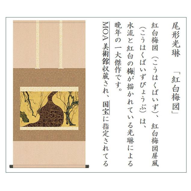 掛け軸 掛軸 尾形光琳 （ おがたこうりん ） 紅白梅図 こうはくばいず