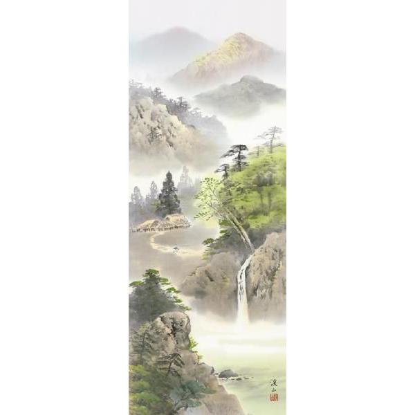 彩色山水画 香山作　掛け軸　絹本 彩色山水画 香山作 掛け軸 絹本 【公式通販】 絵画