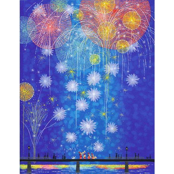 絵画 吉岡浩太郎 思い出の花火 （LLサイズ） 版画 インテリア : 絵画
