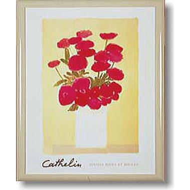ベルナールカトラン・バラ色と赤の百日草（アート・複製画） : 絵画
