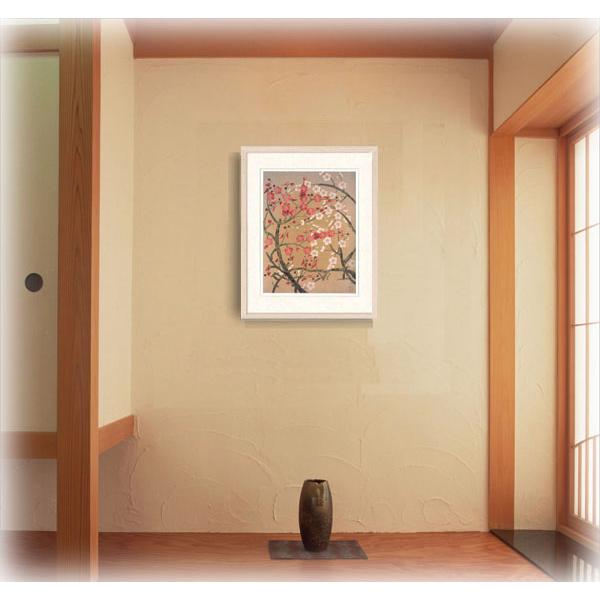 絵画 日本画 中島千波 ( なかじまちなみ ) ・紅白梅 インテリア 梅