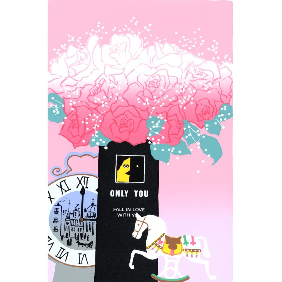 絵画 吉岡浩太郎 赤いバラ 版画 風水画 現代アート インテリア : 絵画