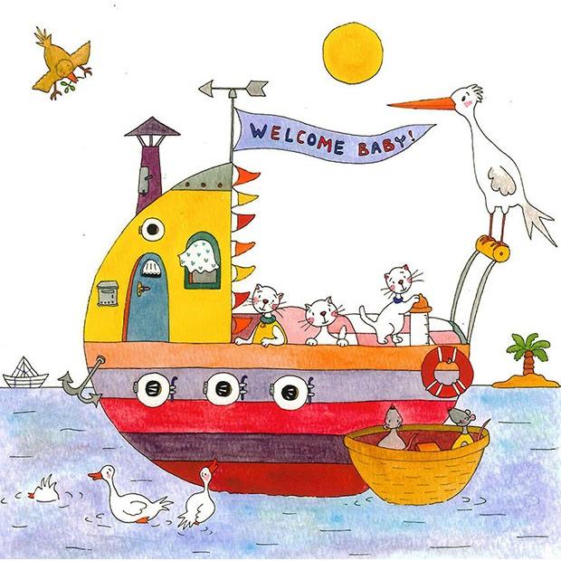 絵画 版画 クリーブ・Welcome baby ! インテリア : 絵画生活 - 通販