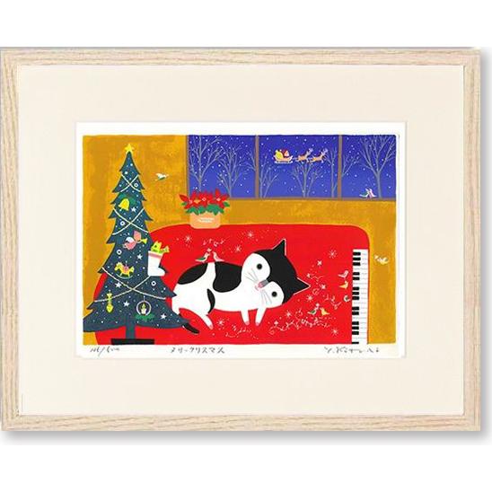 【版画】吉岡浩太郎『メリークリスマス』シルクスクリーン■限定500部 絵画 吉岡浩太郎 メリークリスマス 版画 現代アート インテリア