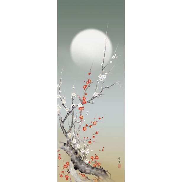 掛け軸】田中竣 紅白梅 風鎮付き 【公式通販】