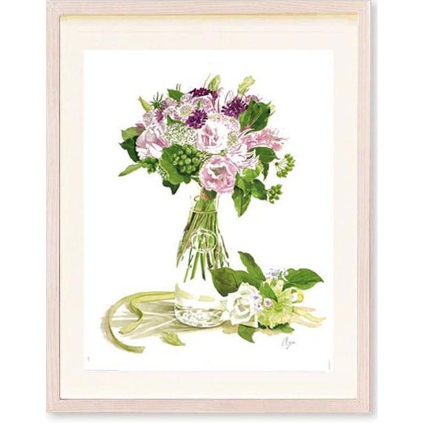 花束の絵 プレゼント 誕生日プレゼント 女性 友達 女友達 花 贈り物 絵 「幸せの