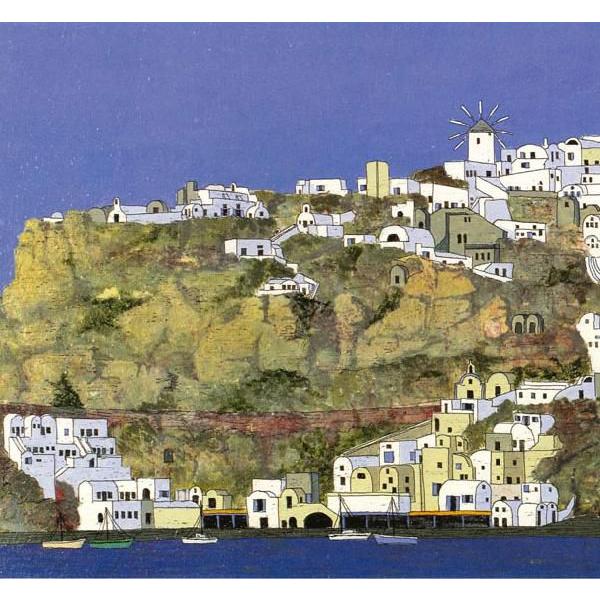 絵画 グラニック・キクラデス諸島の村 / ギリシャ 版画 風景画