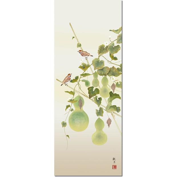 掛け軸　四季趣彩　森山観月・四季花鳥 四幅揃い 尺三 掛け軸 花鳥画 床の間_2