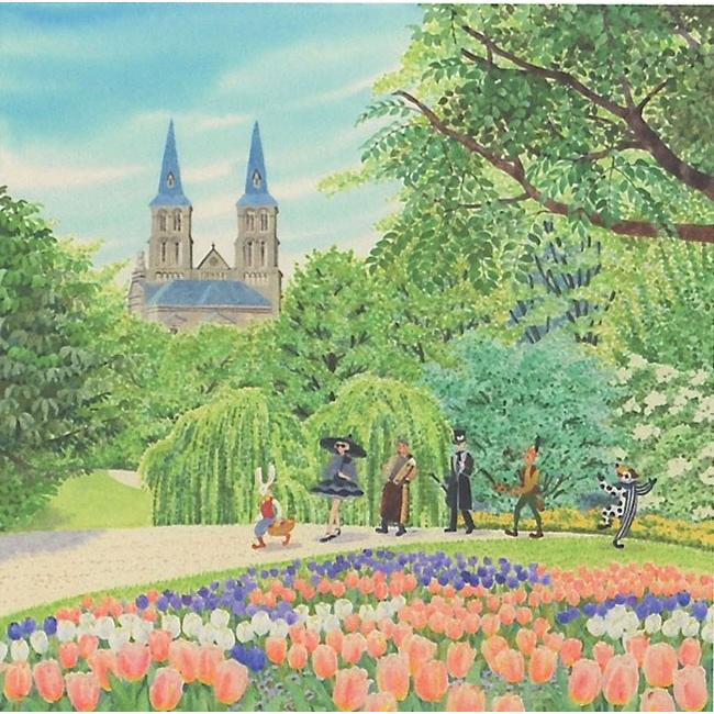 絵画 栗乃木ハルミ くりのきはるみ Easter prade 版画 インテリア 新築祝い 風景画 8801絵画生活 通販