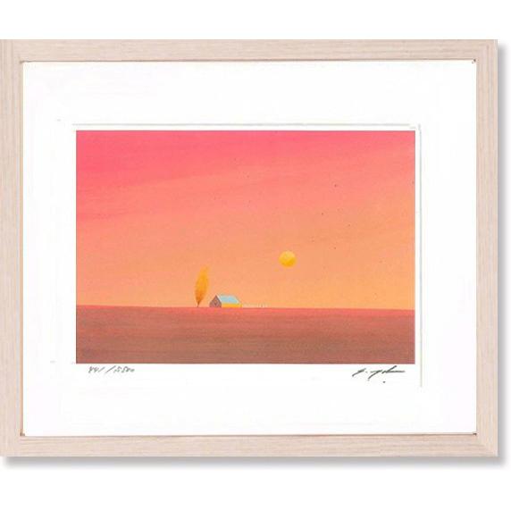 絵画 版画　葉祥明・深紅の夕焼け　インテリア（Yahoo!・絵画生活）
