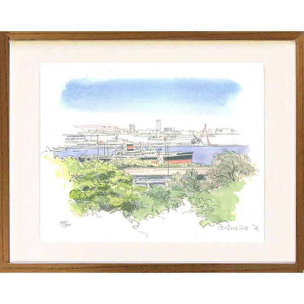 絵画 版画　鈴木新・海の見える丘公園　風景画　インテリア | 