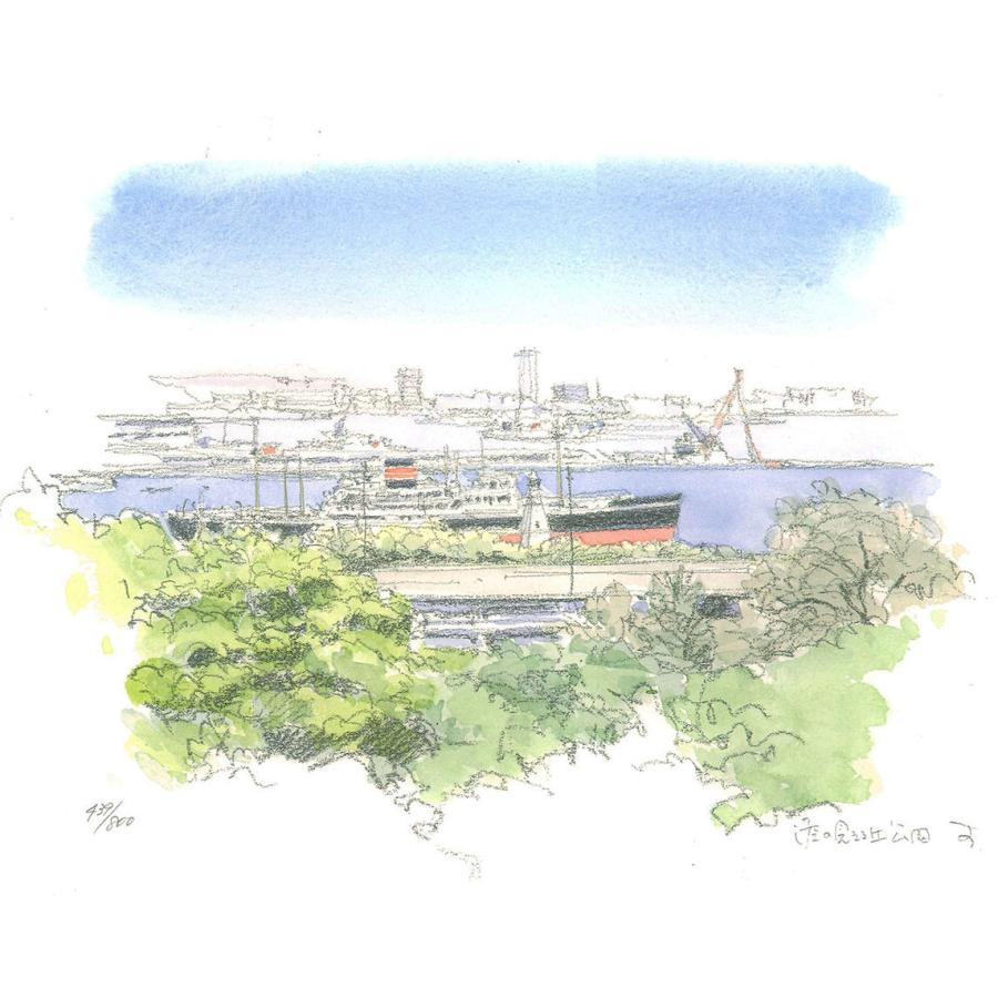 絵画 版画　鈴木新・海の見える丘公園　風景画　インテリア |  | 01