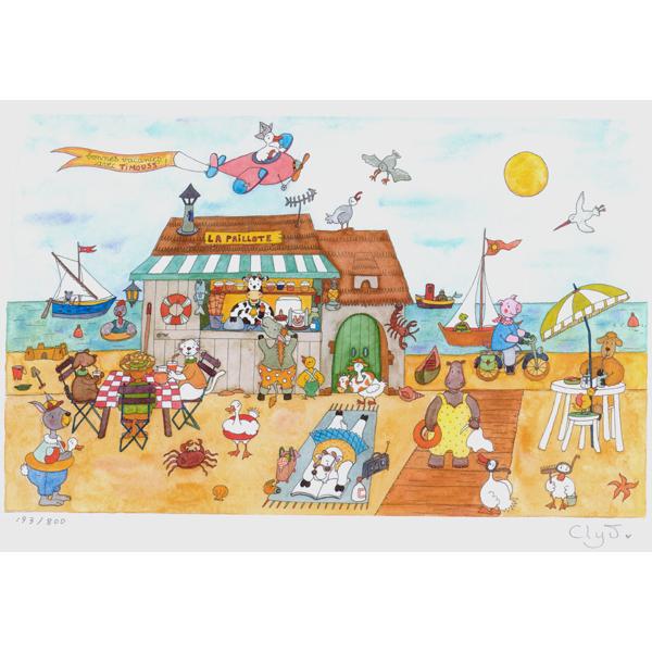 絵画 版画 クリーブ・海の家 インテリア : 絵画生活 - 通販 - Yahoo