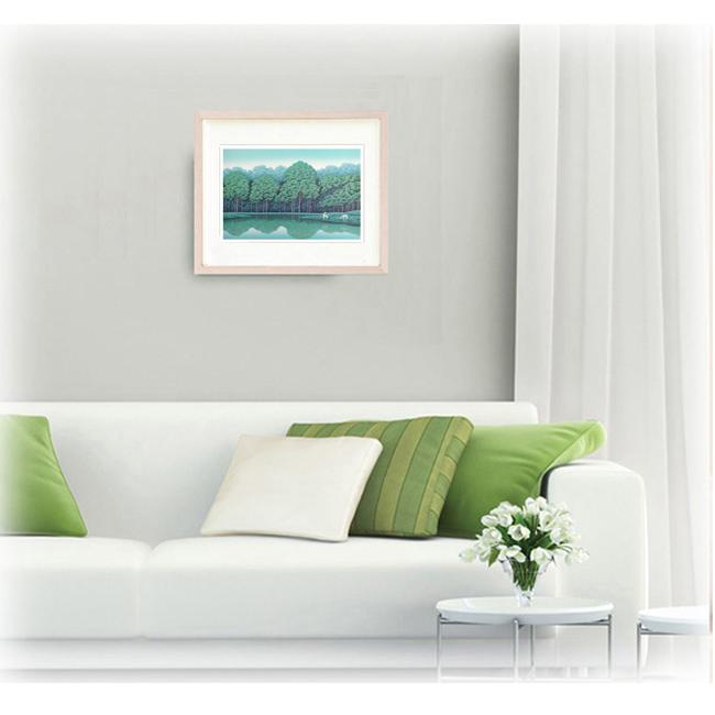 絵画 国武久巳・蒼い湖畔 アート インテリア 風景画 : 絵画生活 - 通販