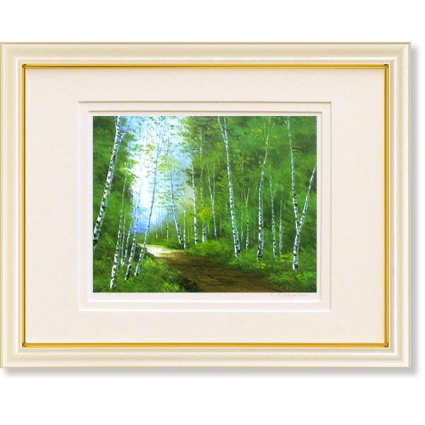 白樺の森 長野 油絵 F10 白樺の森 長野 油絵 F10 白樺の森 長野