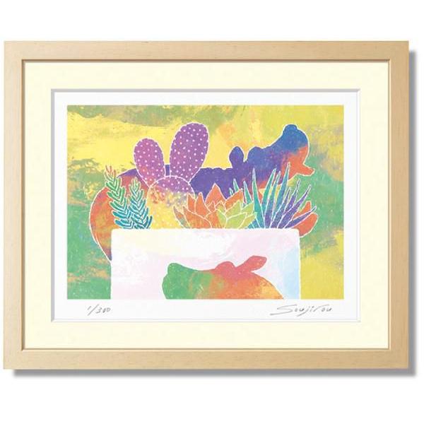 藤谷壮仁郎・カバの置物と多肉植物寄せ植え（絵画・版画）