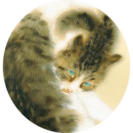 ⭐︎値下げ中⭐︎絵画　竹内栖鳳　【斑猫】　日本画　名画　インテリア　銀十黒 絵画 竹内栖鳳（たけうちせいほう）・ 斑猫 (はんびょう ） 日本画