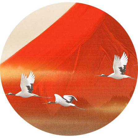 絵画 赤富士・伊藤渓山 日本画 名画 和額 和室 インテリア : 絵画生活