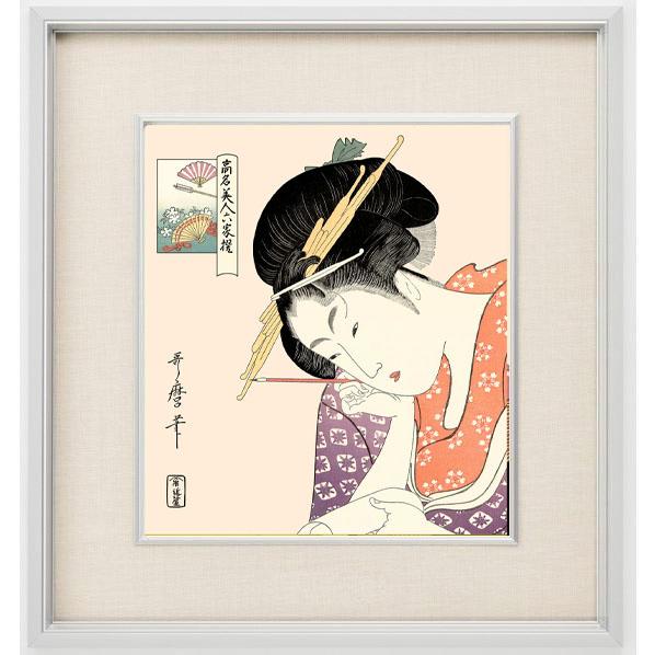 絵画 喜多川歌麿 （ きたがわ うたまろ ）・扇屋花扇 日本画 浮世絵
