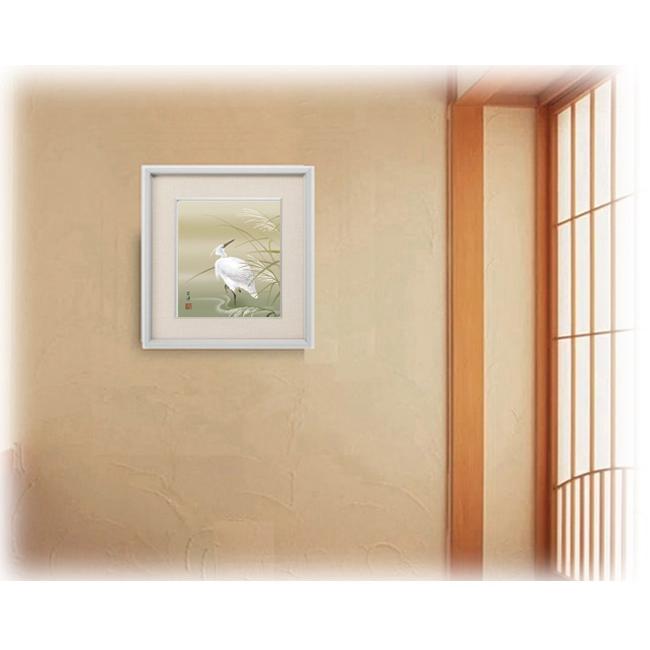 絵画 白鷺 （しらさぎ )・ 近藤玄洋 日本画 花鳥画 アート 和室
