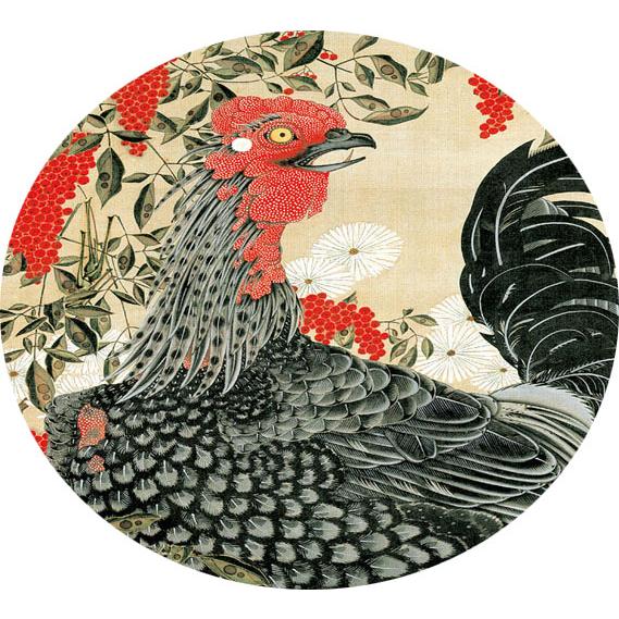 絵画 伊藤若冲（いとうじゃくちゅう）・ 南天雄鶏図（ なんてんゆう