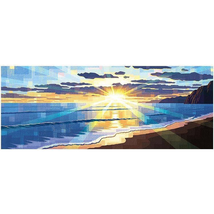 絵画 インテリア　浜辺の朝日・藤谷壮仁郎　版画_1
