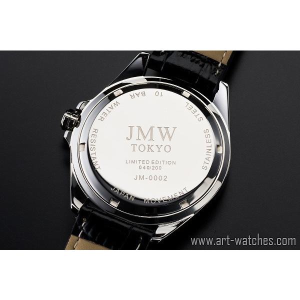 JMW TOKYO ホワイト&シルバー上級レトログラード本革100m防水マルチ 