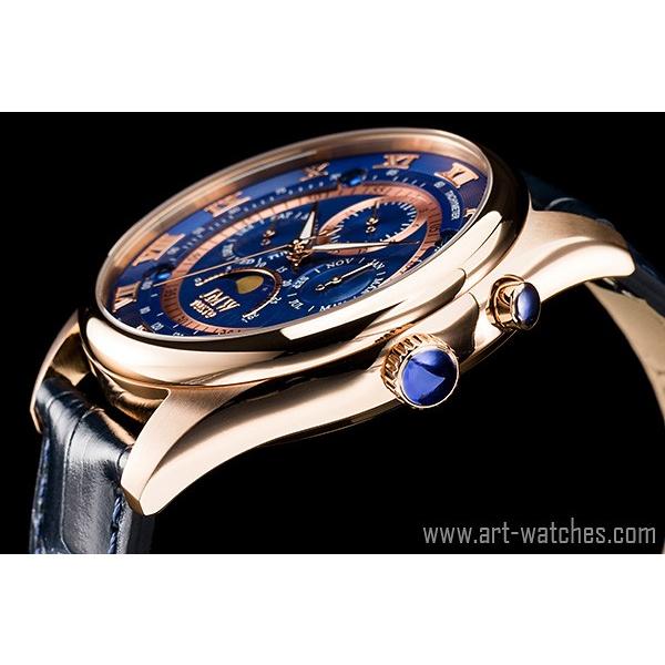 腕時計 シチズン製ムーブメント 上級 ムーンフェイズ JMW TOKYO ブルー 