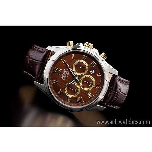 SEIKO パルサーPULSARブラウン&ゴールドカラーツートーンクロノ SEIKO パルサーPULSARブラウン&ゴールドカラーツートーンクロノ