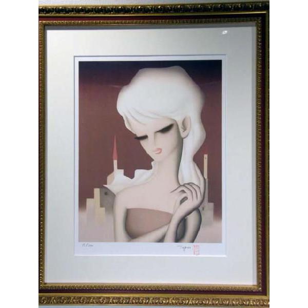 東郷青児　夕焼けの空　版画 | 