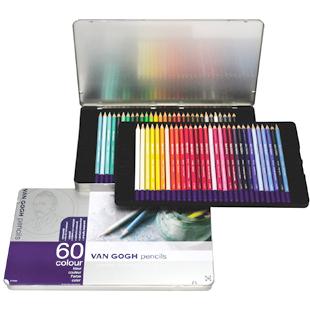 ヴァンゴッホ　色鉛筆 60色セット メタルケ−ス入り