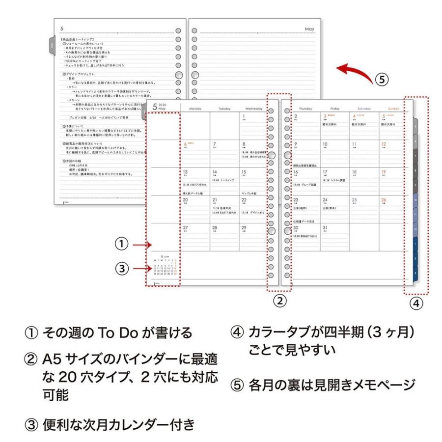 リフィル 21年 4月始まり ルーズリーフダイアリー 店内全品対象 A5 穴 マンスリー Ld24 21 ウィークリー Dm便 ネコポス2点迄 スケジュール帳 月曜始 マルマン