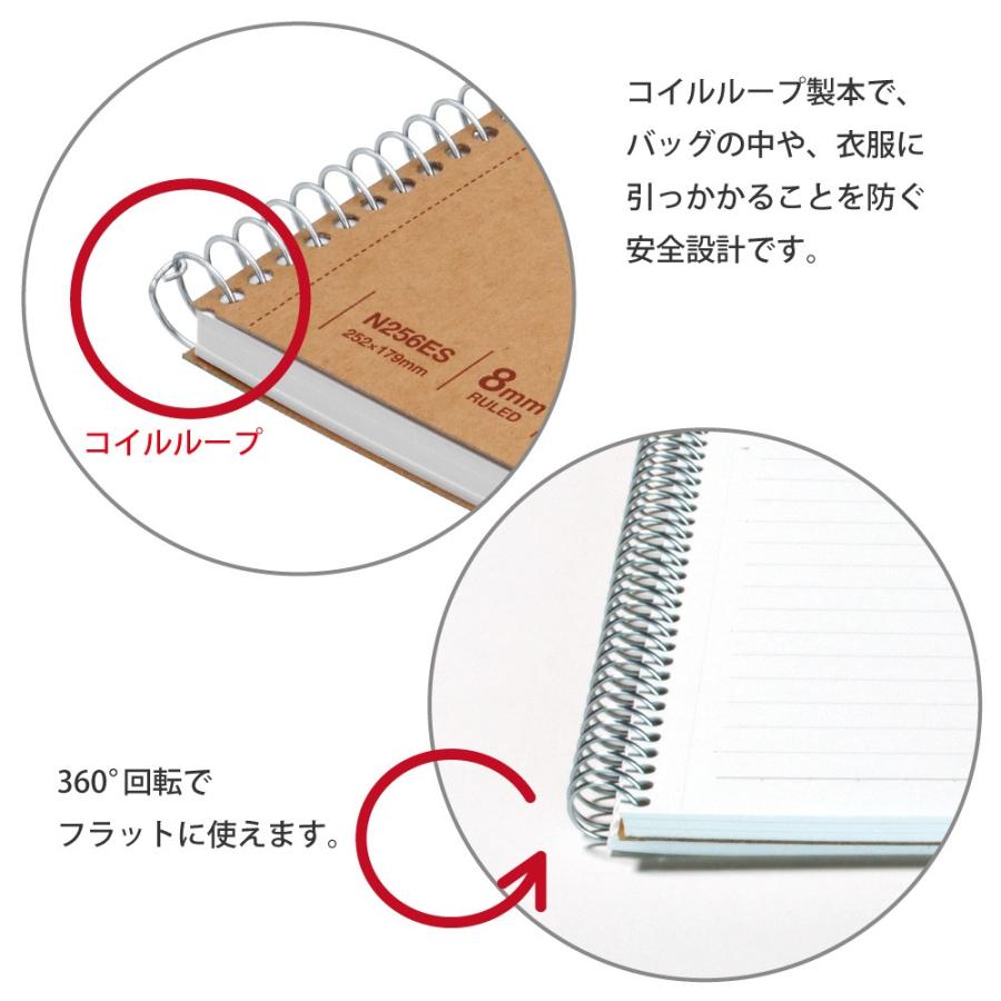 ノートスパイラルノート B5 26行 8mm横罫 80枚 N256es マルマン Dm便 ネコポス2点まで N256es マルマン公式オンラインショップ 通販 Yahoo ショッピング