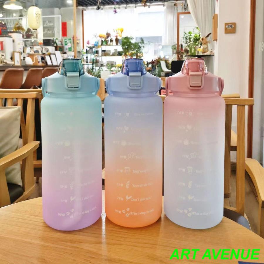 2000ml グラデーション  水筒  タイムマーカー付き 2リットル ウォーターボトル おしゃれ 大容量 軽量 ストロー｜artavenue｜07