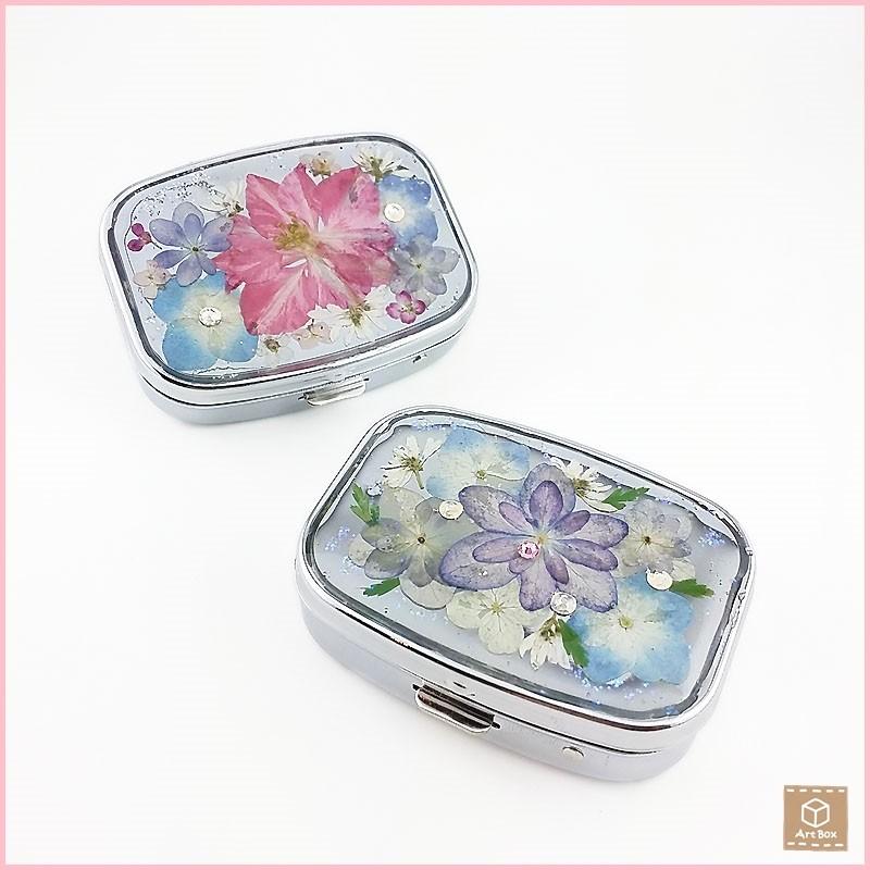 押し花のピルケース ミラー付き フラワー 四角 可愛い プレゼント 贈り物 お祝い ハンドメイド 一点物 C 4 4 04 Art Box 通販 Yahoo ショッピング