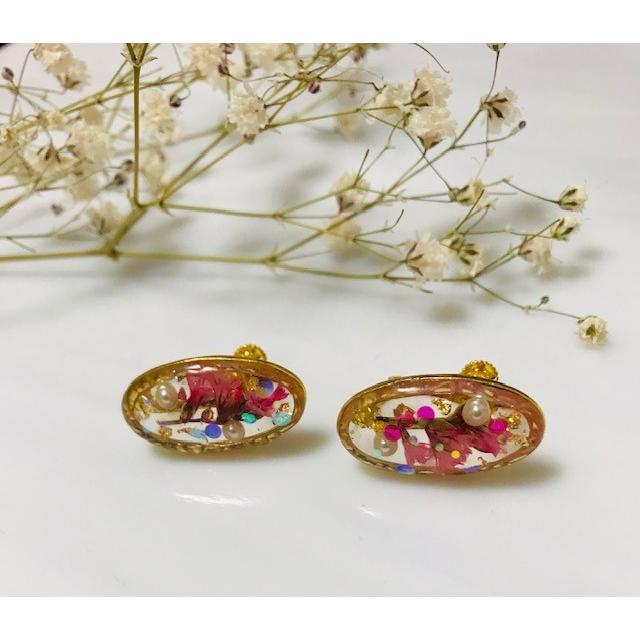 ドライフラワーとレジンのイヤリング J 2 1 17 Art Box 通販 Yahoo ショッピング